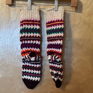 Cozy Turkish Wool Colorful Knit Patterned Socks